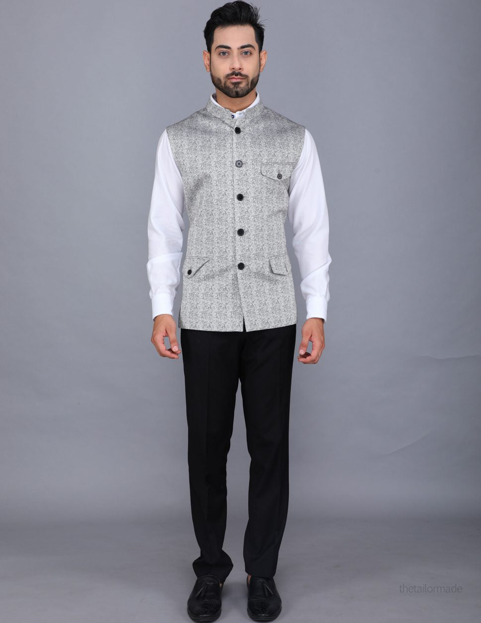 Buy Vastraa Fusion Mens Cotton Blend Handloom Weaving Ethnic Nehru Jacket  (VS4911D_Blue_36) at Amazon.in